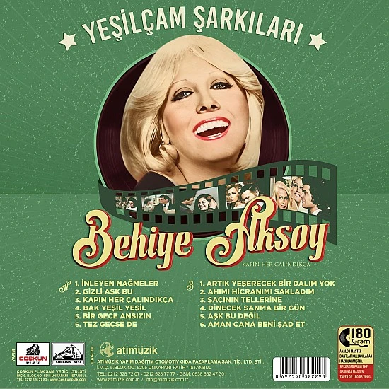 Behiye Aksoy - Yeşilçam Şarkıları Plak LP