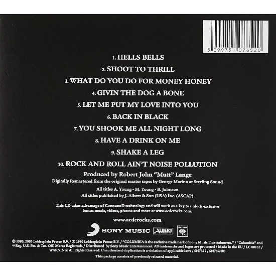 AC/DC - Back in Black CD (Digipak)