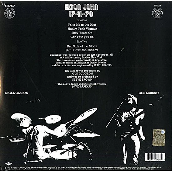 Elton John - 17-11-70 Plak LP