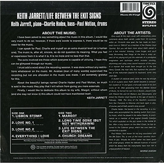 Keith Jarrett - Life Between The Exit Signs Caz Plak LP