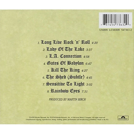 Rainbow - Long Live Rock 'N' Roll CD
