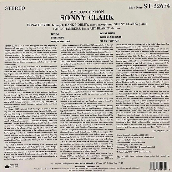 Sonny Clark - My Conception (Audiophile) Plak LP Blue Note Tone Poet