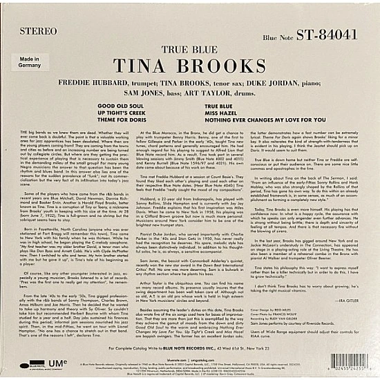 Tina Brooks - True Blue Plak LP Blue Note