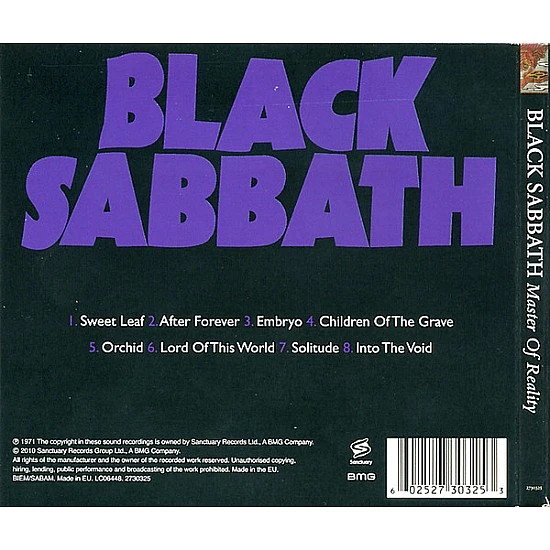 Black Sabbath - Master Of Reality CD