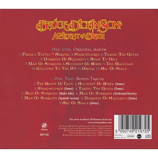 Bruce Dickinson - Accident Of Birth (Expanded)  2 CD (Iron Maiden)