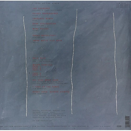 Jan Garbarek - I Took Up The Runes Plak LP