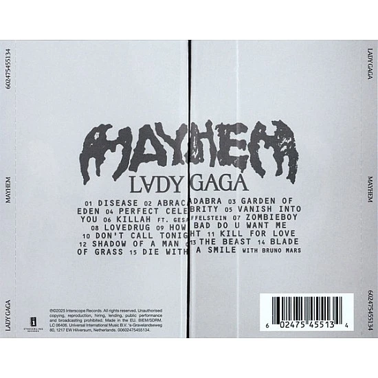 Lady Gaga - Mayhem CD (Alternate Cover - 15 Songs)