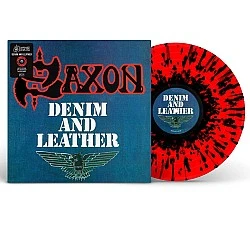 Saxon - Denim And Leather (Red with Black Splatter) Plak LP