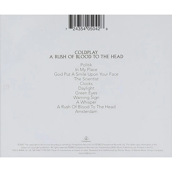 Coldplay - A Rush Of Blood To The Head CD