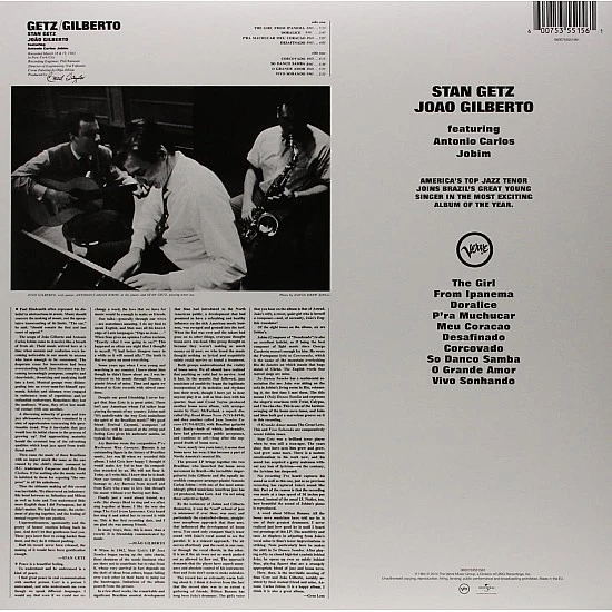 Stan Getz Joao Gilberto - Getz / Gilberto Plak LP