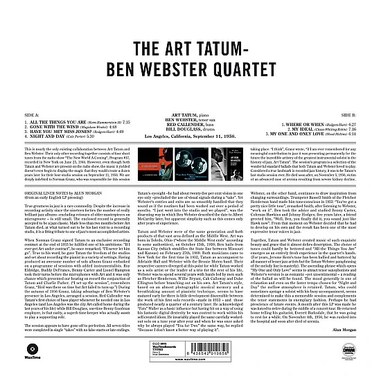 The Art Tatum - Ben Webster Quartet - The Art Tatum - Ben Webster Quartet Plak LP