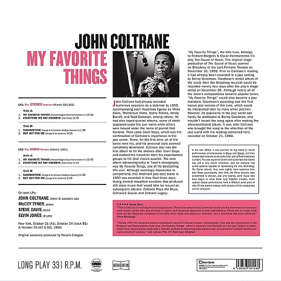 John Coltrane – My Favorite Things Caz Plak 2 LP