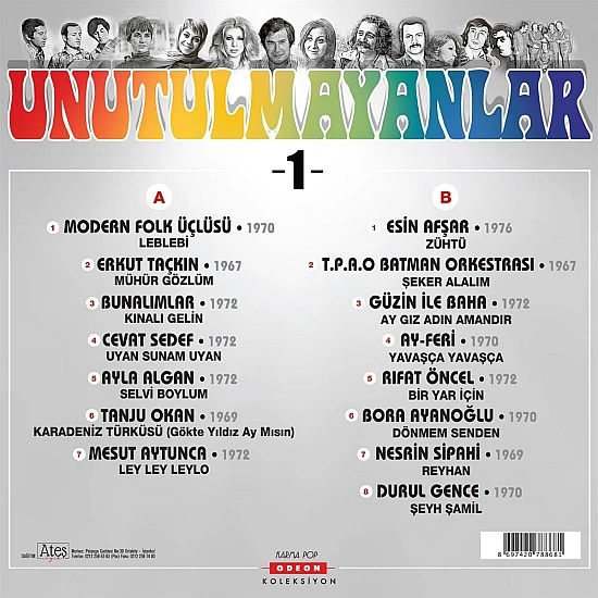 Unutulmayanlar 1 Plak LP