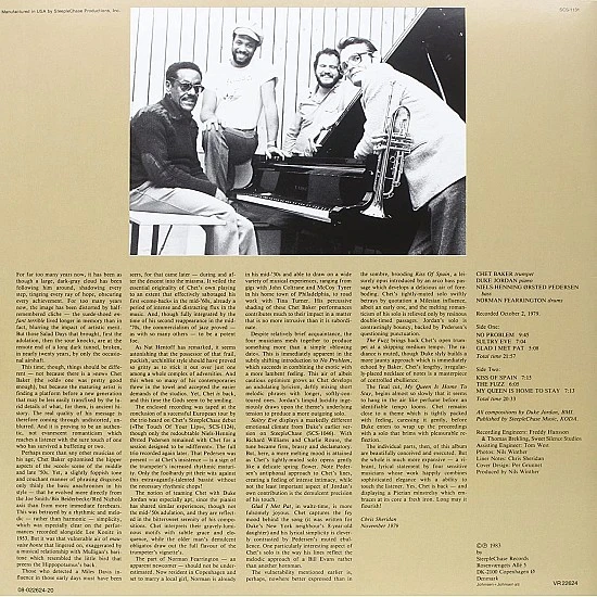 Chet Baker - No Problem  (Audiophile) Plak LP
