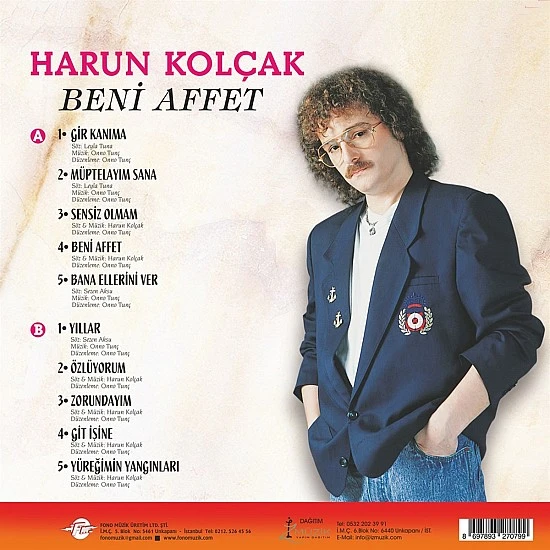 Harun Kolçak - Beni Affet Şeffaf Buz Rengi Plak LP
