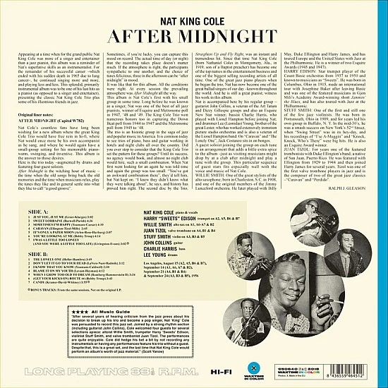 Nat King Cole – After Midnight Caz (Mavi Renkli) Plak LP
