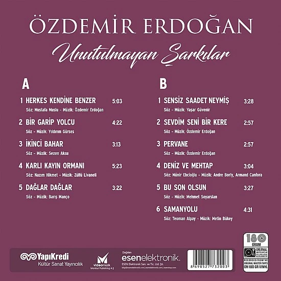 Özdemir Erdoğan - Unutulmayan Şarkılar Plak LP