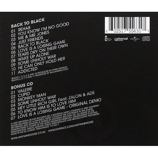 Amy Winehouse - Back to Black (Deluxe) 2 CD