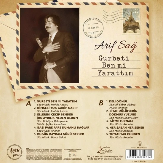 Arif Sağ - Gurbeti Ben Mi Yarattım Plak LP