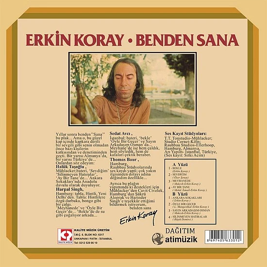 Erkin Koray - Benden Sana Plak LP