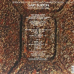Gary Burton - Seven Songs For Quartet And Chamber Orchestra Plak LP 