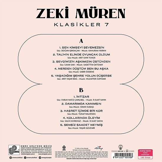 Zeki Müren - Klasikler 7 Plak LP