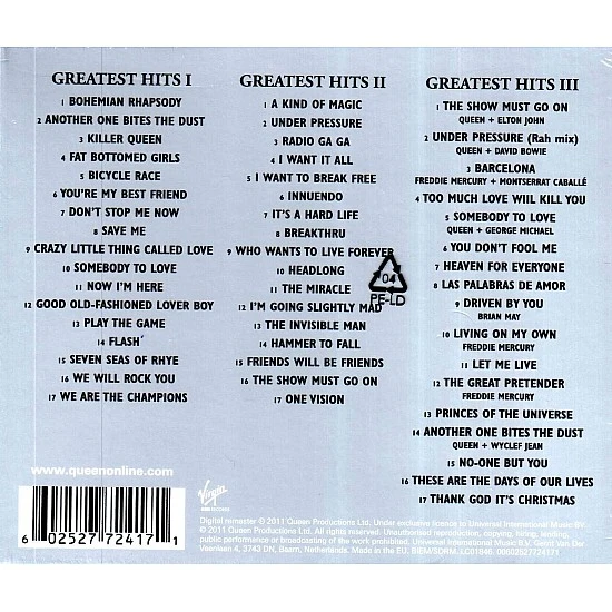 Queen - Greatest Hits I II & III (The Platinum Collection) 3 CD