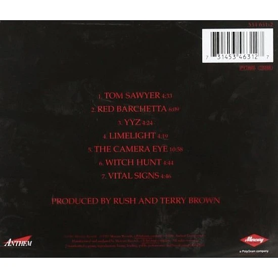 Rush - Moving Pictures (Progressive Rock) CD