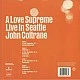 John Coltrane - A Love Supreme: Live In Seattle Caz Plak 2 LP