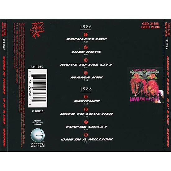 Guns N' Roses - G N' R Lies CD