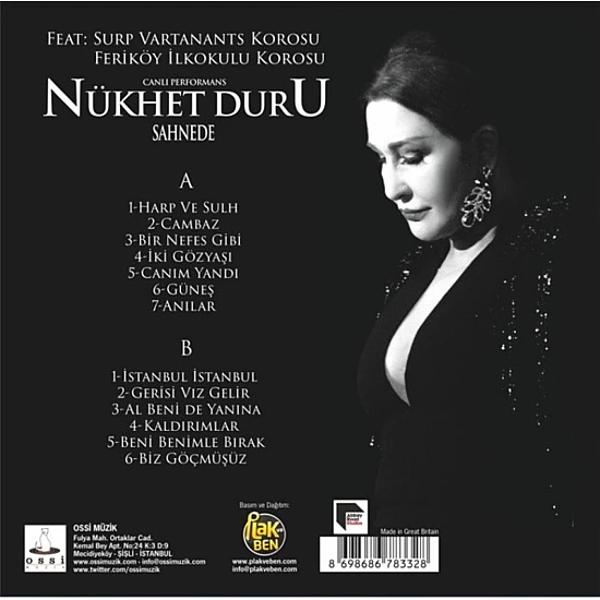 Nükhet Duru- Sahnede (Canlı Performans) Plak LP