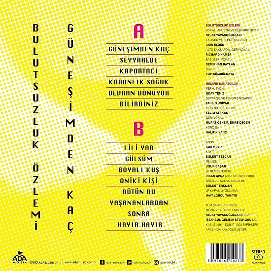 Bulutsuzluk Özlemi ‎– Güneşimden Kaç Plak LP