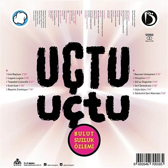 Bulutsuzluk Özlemi ‎– Uçtu Uçtu Plak LP