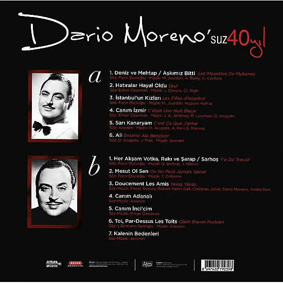 Dario Moreno - Dario Moreno'suz 40 Yıl Plak LP