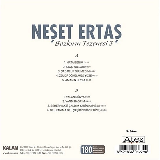 Neşet Ertaş - Bozkırın Tezenesi 3 Plak LP