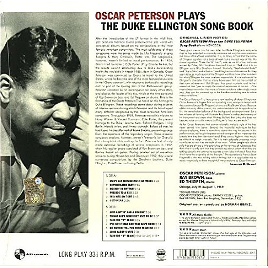 Oscar Peterson - Plays The Duke Ellington Songbook Caz Plak LP