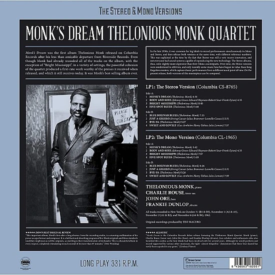 Thelonious Monk Quartet Monk's Dream (Stereo and Mono) Plak 2 LP
