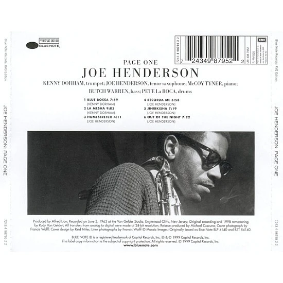 Joe Henderson - Page One (RVG Edition) CD