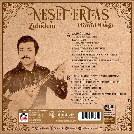 Neşet Ertaş - Zahidem Gönül Dağı Plak LP