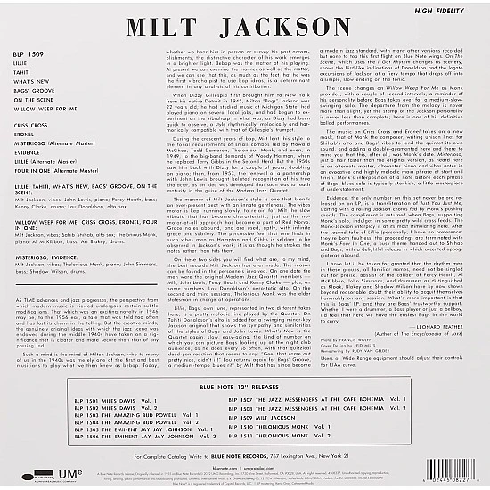 Milt Jackson - with Thelonious Monk Quintet Caz Plak LP