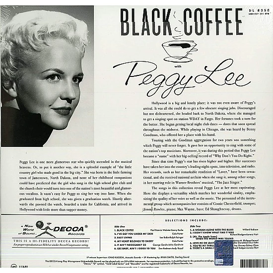 Peggy Lee - Black Coffee Caz (Audiophile) Plak LP