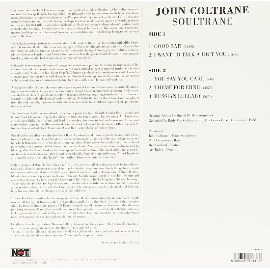 John Coltrane – Soultrane Caz Plak LP