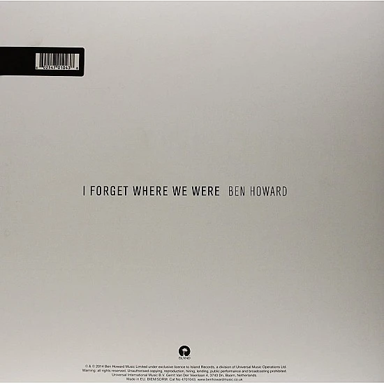 Ben Howard - I Forget Where We Were Plak 2 LP