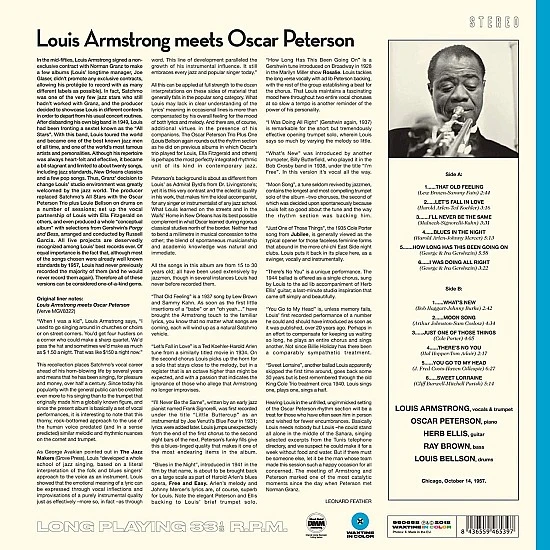 Louis Armstrong - Meets Oscar Peterson (Mavi Renkli) Caz Plak LP