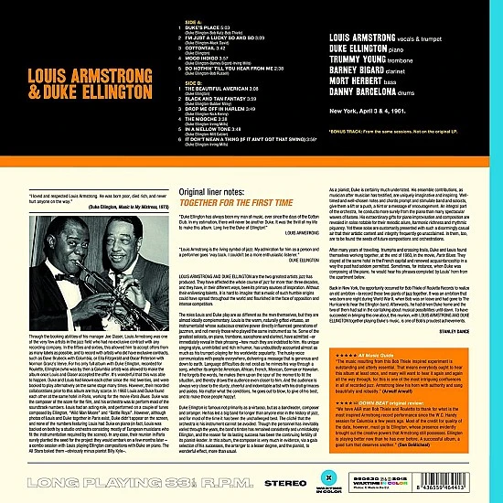 Louis Armstrong and Duke Ellington - The Great Summit (Mavi Renkli) Plak LP