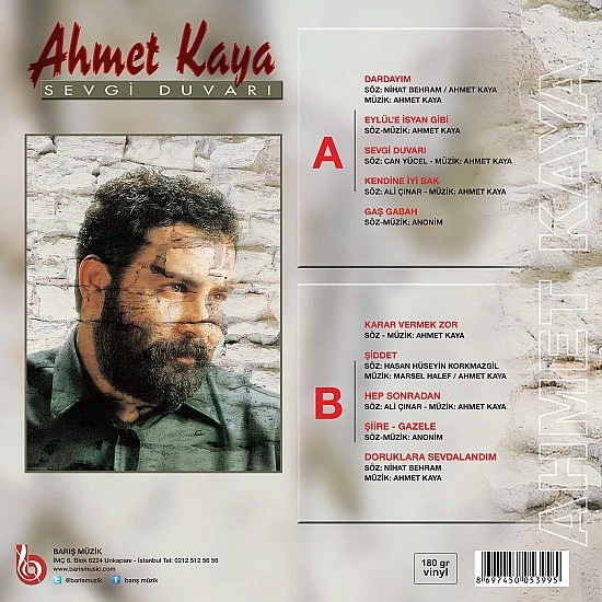 Ahmet Kaya - Sevgi Duvarı Kırmızı Renkli Plak LP