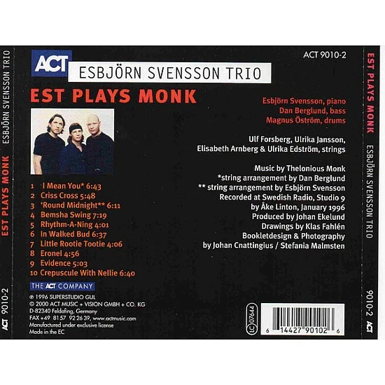 Esbjörn Svensson Trio - E.S.T Plays Monk CD