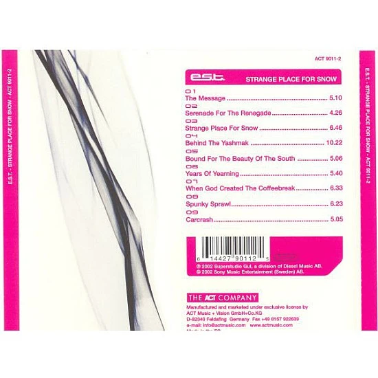 Esbjörn Svensson Trio - E.S.T. - Strange Place For Snow CD