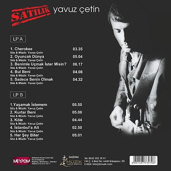 Yavuz Çetin ‎– Satılık (Yeni Basım) Plak LP