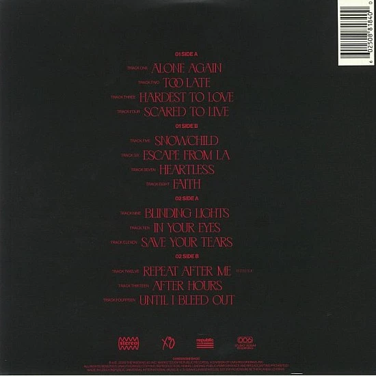 The Weeknd - After Hours Plak 2 LP